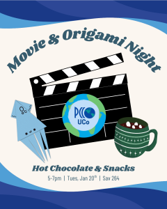 UCo movie and origami night event poster