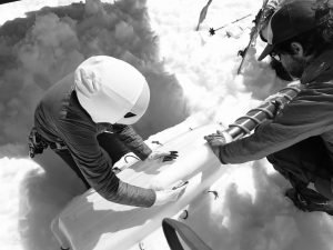 Photo of ice core handling