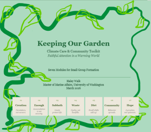 Cover of curriculum, green with words